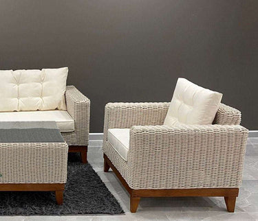 Quartzite Garden Suite Rattan Sofa Set for 6 with Coffee Table - Stylish Comfort & Durability - UK Luxury Furniture